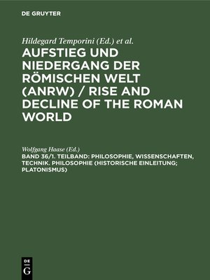 cover image of Philosophie, Wissenschaften, Technik. Philosophie (Historische Einleitung; Platonismus)